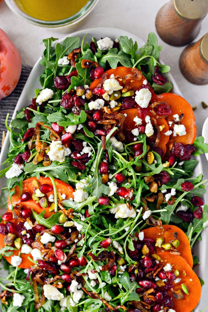 Persimmon and Pomegranate Arugula Salad