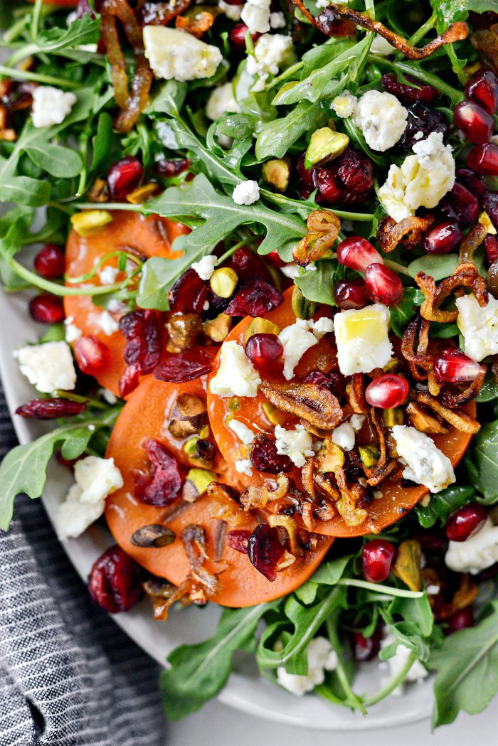 Persimmon and Pomegranate Arugula Salad