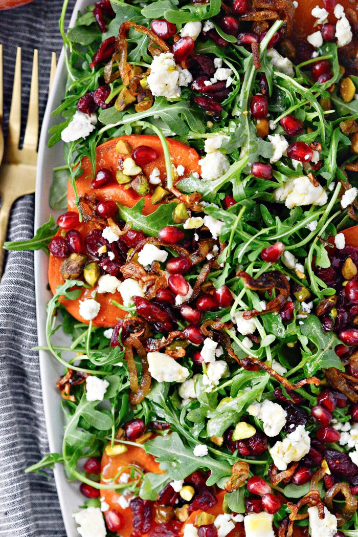 Persimmon and Pomegranate Arugula Salad