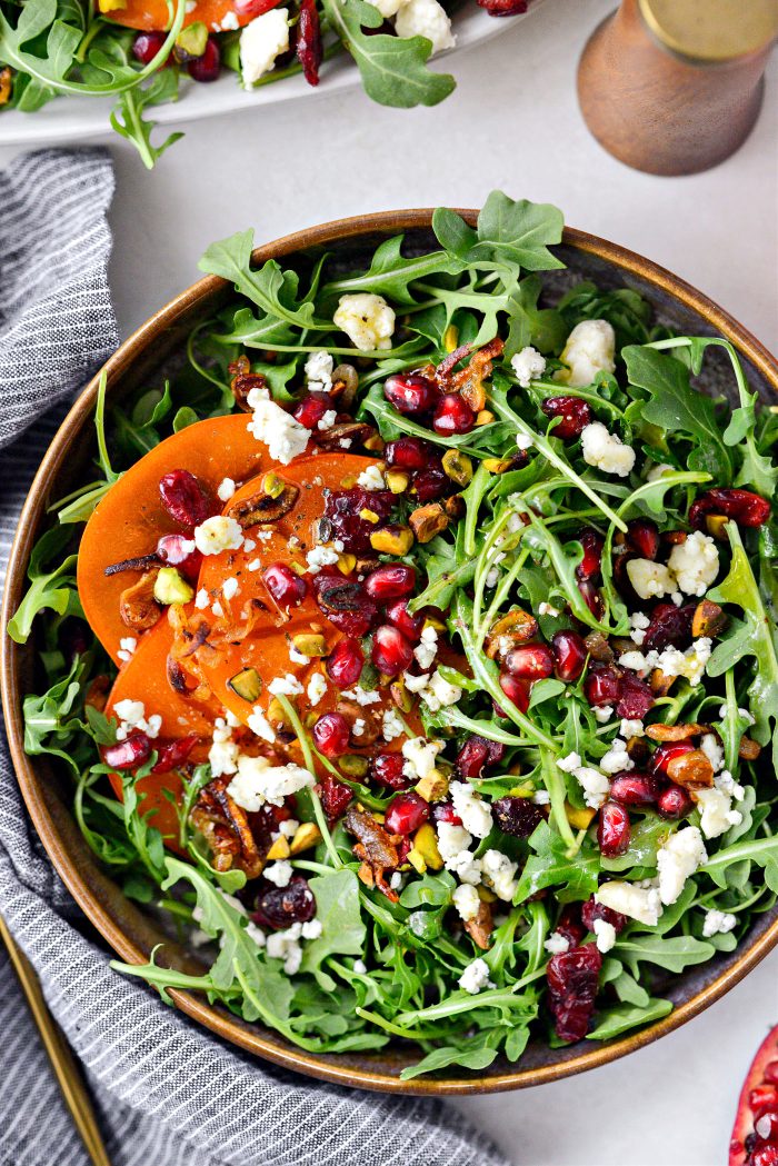 Persimmon and Pomegranate Arugula Salad