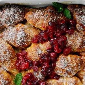 Eggnog Croissant French Toast Bake