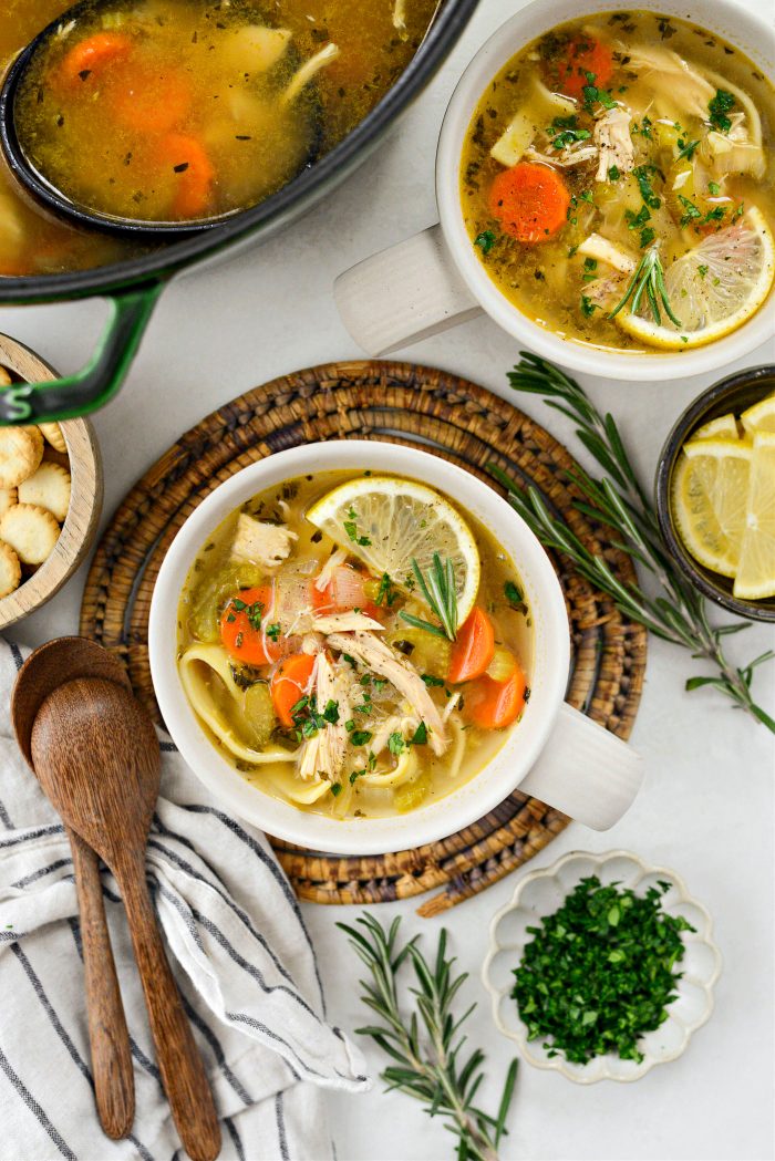 Lemon Rosemary Chicken Noodle Soup