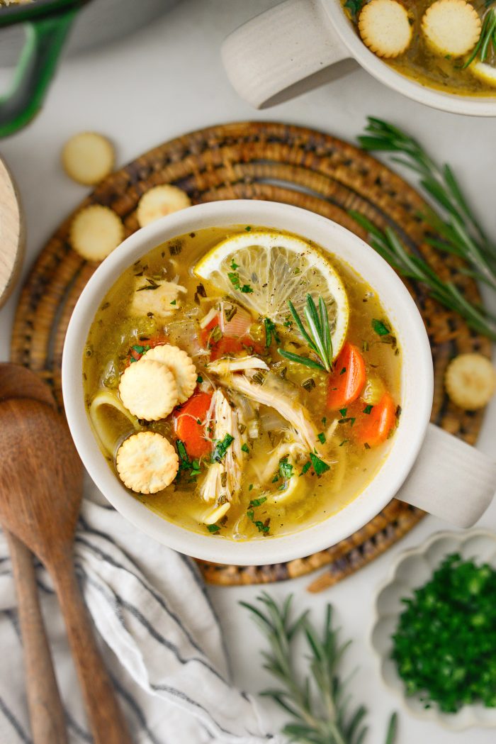 Lemon Rosemary Chicken Noodle Soup