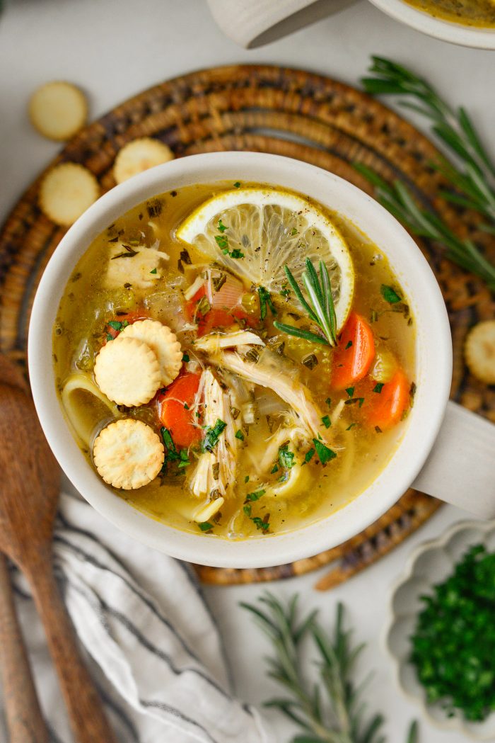 Lemon Rosemary Chicken Noodle Soup