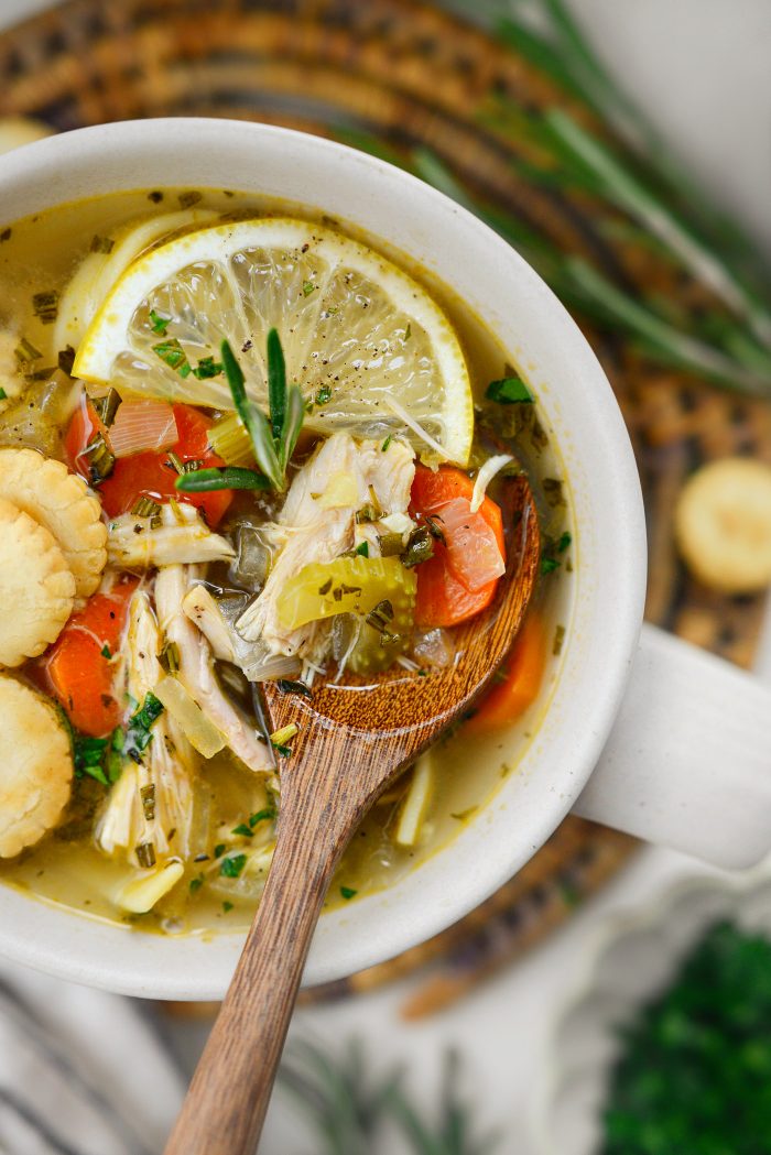 Lemon Rosemary Chicken Noodle Soup