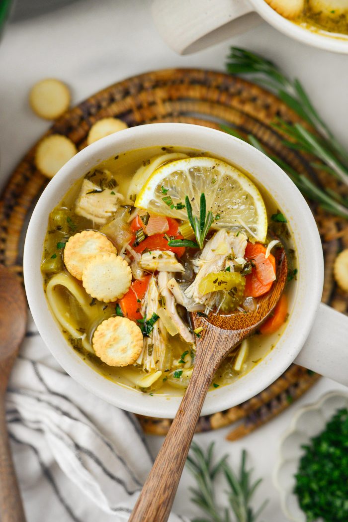 Lemon Rosemary Chicken Noodle Soup