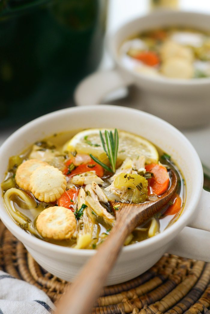 Lemon Rosemary Chicken Noodle Soup