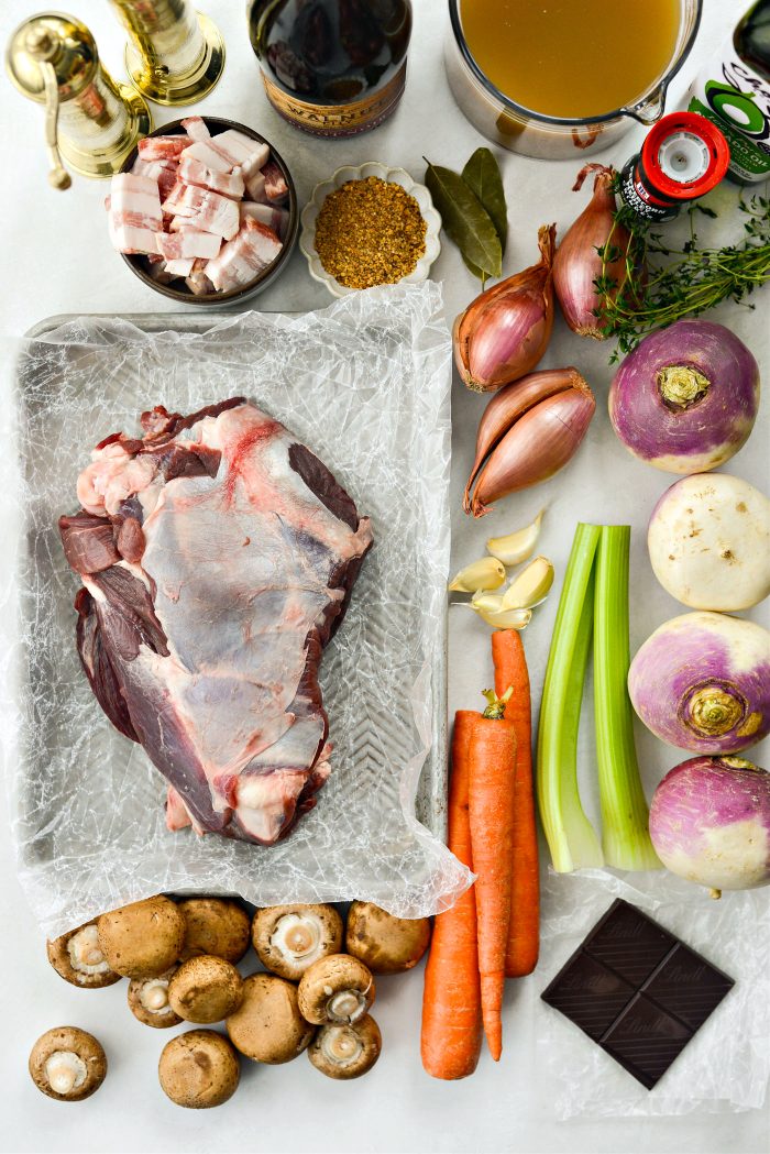 Braised Venison Stew ingredients