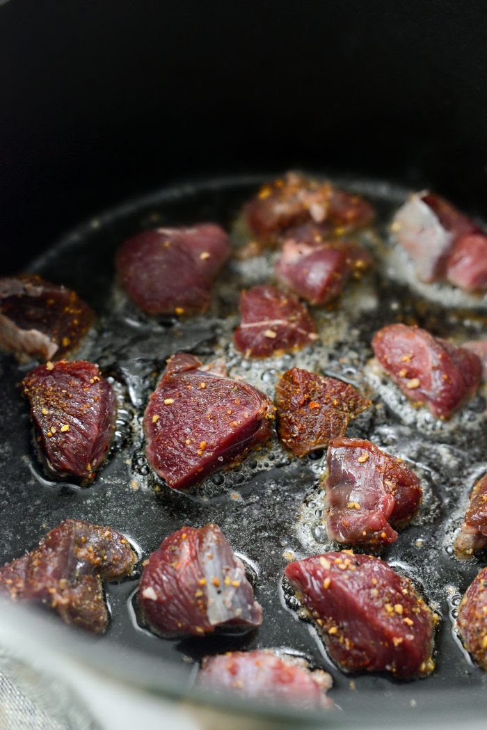 sear venison in bacon fat