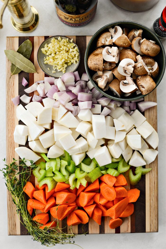 prepped veggies and herbs