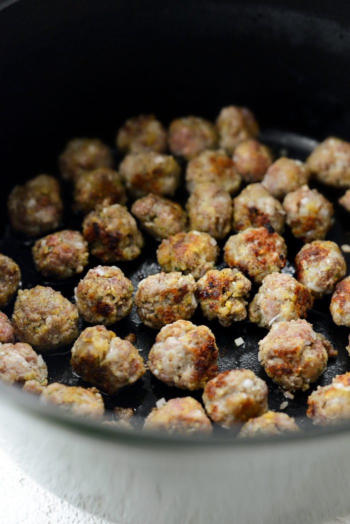 browned meatballs