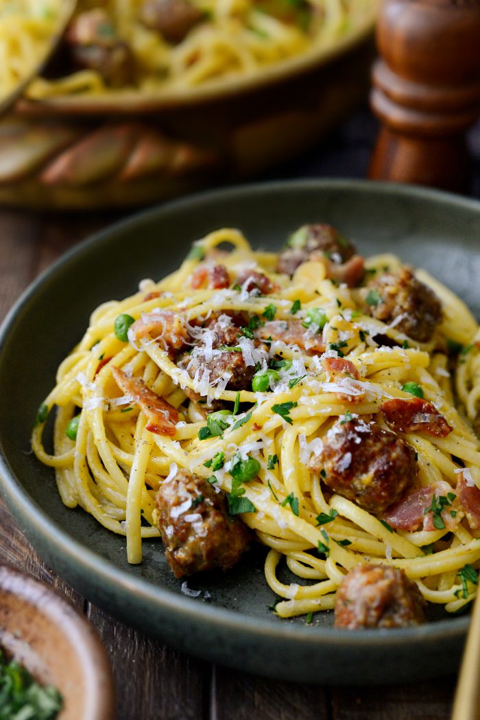 Linguine alla Carbonara with Italian Sausage