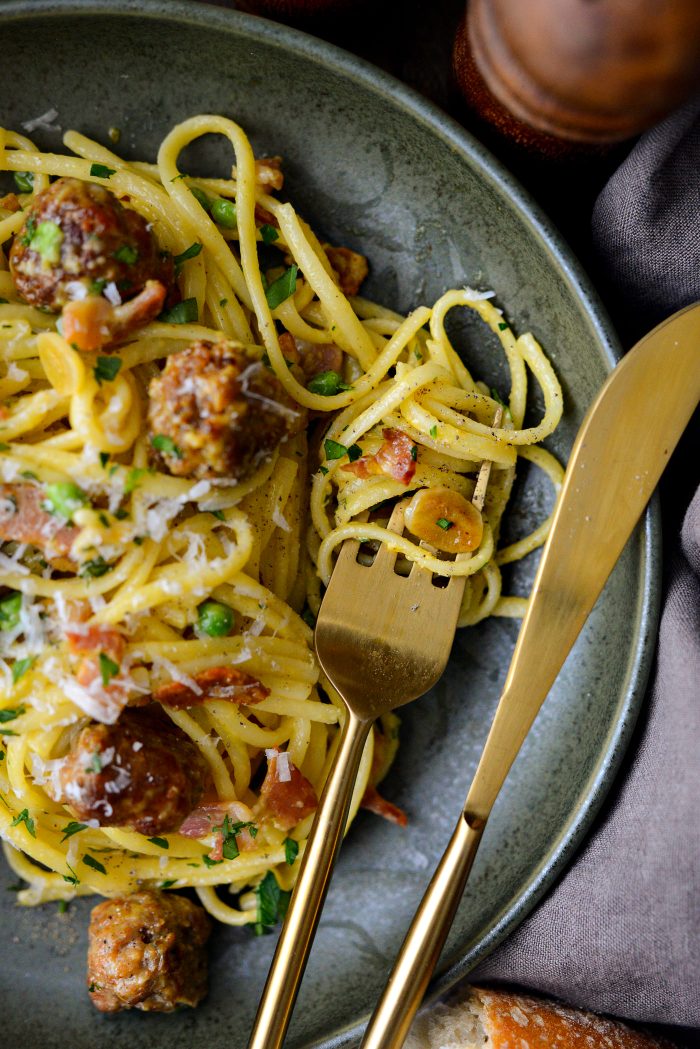 Linguine alla Carbonara with Italian Sausage