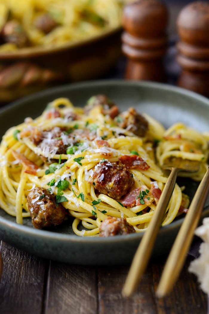 Linguine alla Carbonara with Italian Sausage