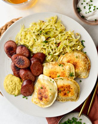 Sheet Pan Pierogies and Kielbasa