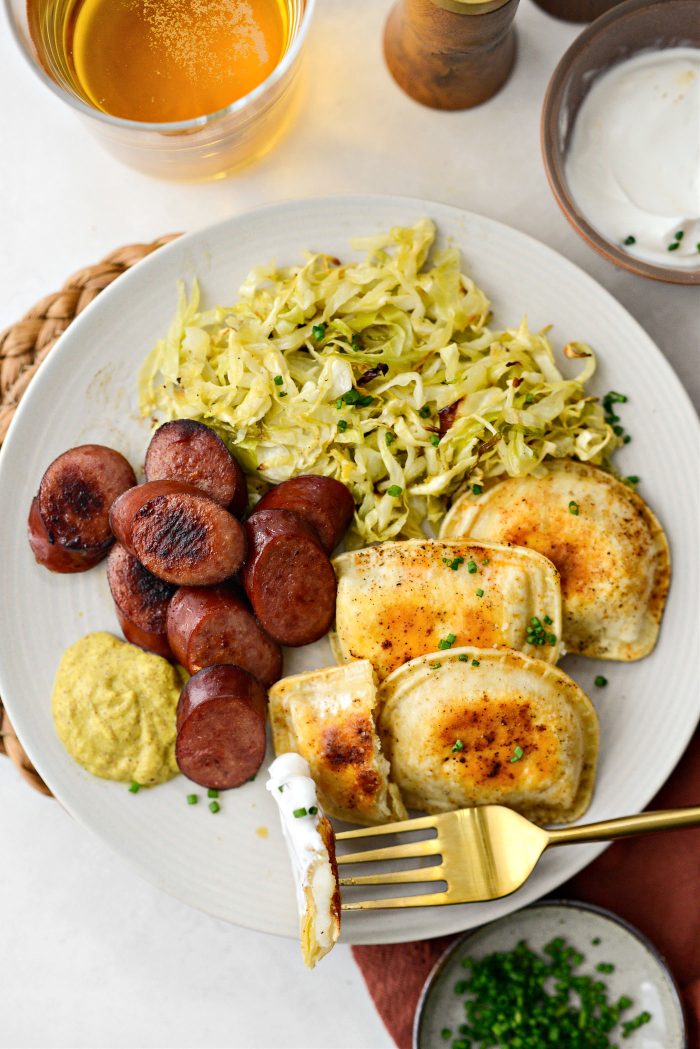 Sheet Pan Pierogies and Kielbasa