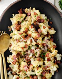 Roasted Cheddar Cauliflower with Bacon