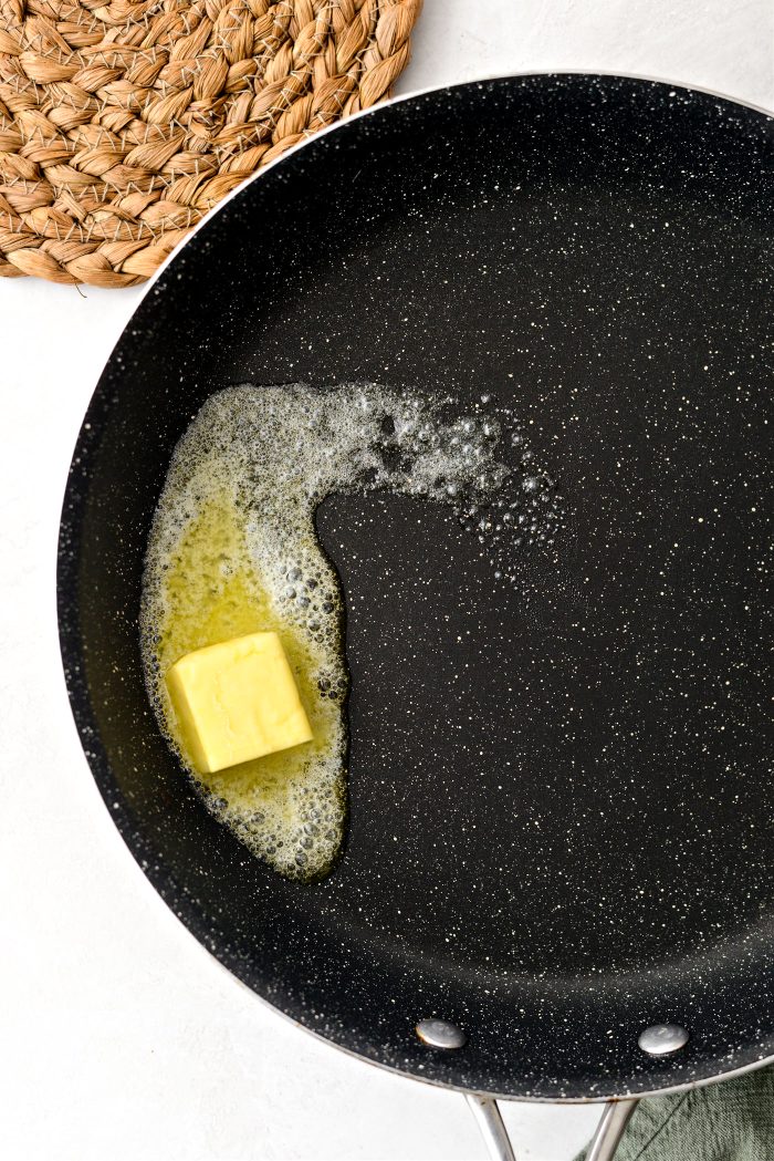 add butter to a hot skillet